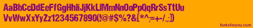 DccSharpDistressBlackByDccanim Font – Purple Fonts on Orange Background