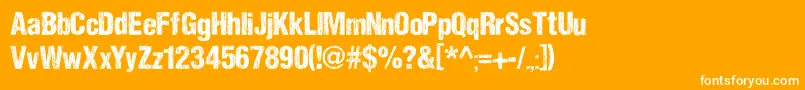 DccSharpDistressBlackByDccanim Font – White Fonts on Orange Background