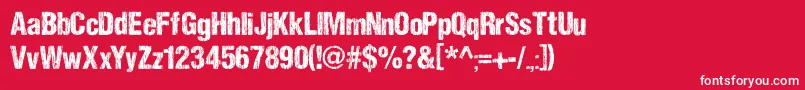 DccSharpDistressBlackByDccanim Font – White Fonts on Red Background