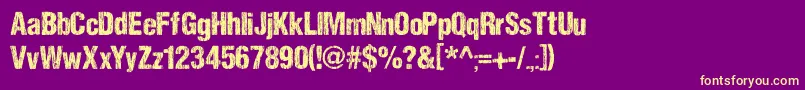 DccSharpDistressBlackByDccanim Font – Yellow Fonts on Purple Background