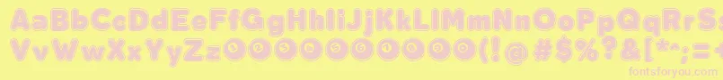 フォントBolaOchoDemoFfp – ピンクのフォント、黄色の背景