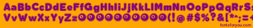BolaOchoDemoFfp-Schriftart – Violette Schriften auf orangefarbenem Hintergrund