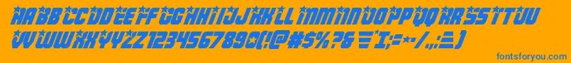 Шрифт Armyrangersital – синие шрифты на оранжевом фоне
