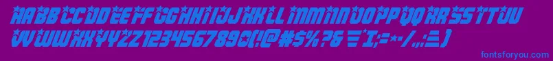 Шрифт Armyrangersital – синие шрифты на фиолетовом фоне