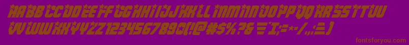 フォントArmyrangersital – 紫色の背景に茶色のフォント