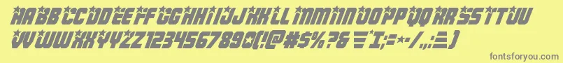 Armyrangersital-fontti – harmaat kirjasimet keltaisella taustalla