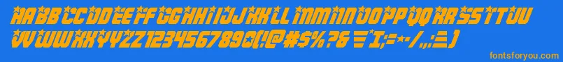 Шрифт Armyrangersital – оранжевые шрифты на синем фоне