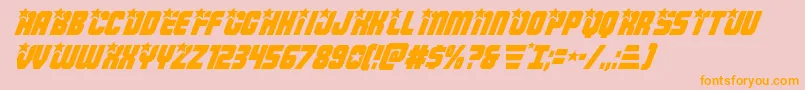 Armyrangersital-Schriftart – Orangefarbene Schriften auf rosa Hintergrund