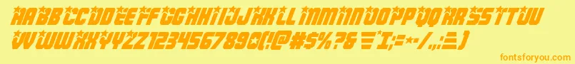 Шрифт Armyrangersital – оранжевые шрифты на жёлтом фоне