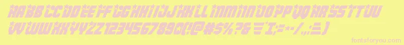 Armyrangersital-fontti – vaaleanpunaiset fontit keltaisella taustalla