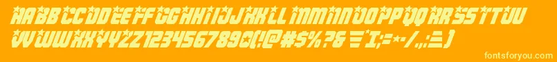 フォントArmyrangersital – オレンジの背景に黄色の文字