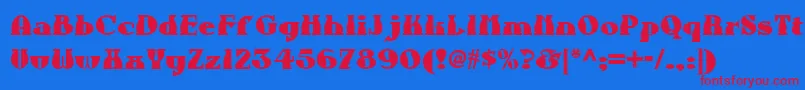 Aunt Font – Red Fonts on Blue Background