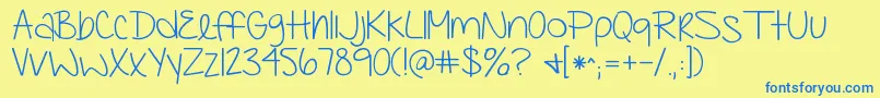 Kgfaithhopeandlove Font – Blue Fonts on Yellow Background