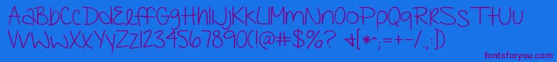 Kgfaithhopeandlove Font – Purple Fonts on Blue Background