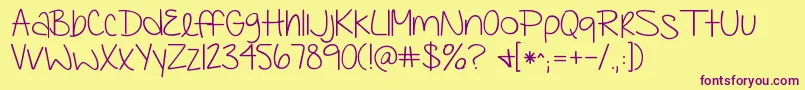 Kgfaithhopeandlove Font – Purple Fonts on Yellow Background