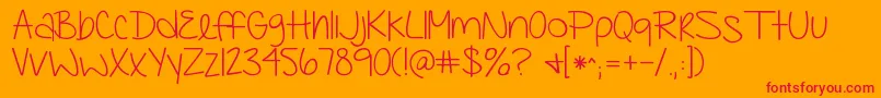 Kgfaithhopeandlove-Schriftart – Rote Schriften auf orangefarbenem Hintergrund