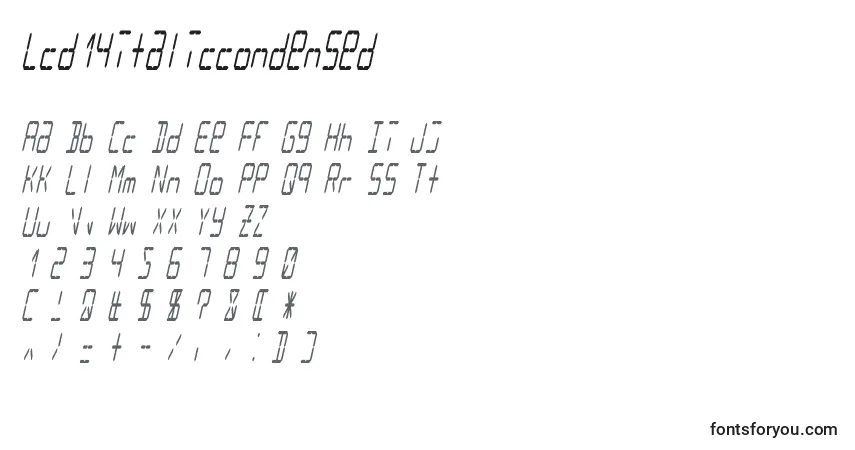 Lcd14italiccondensed Font – alphabet, numbers, special characters