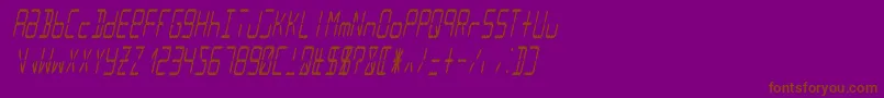 Lcd14italiccondensed-fontti – ruskeat fontit violetilla taustalla