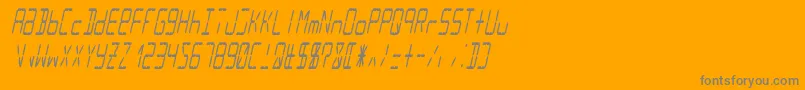 Lcd14italiccondensed-Schriftart – Graue Schriften auf orangefarbenem Hintergrund