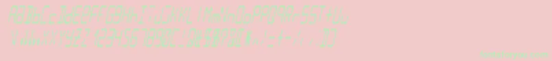 Lcd14italiccondensed Font – Green Fonts on Pink Background