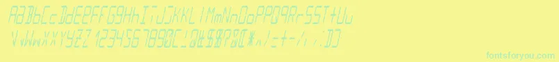 En savoir plus sur la police Lcd14italiccondensed Police Lcd14italiccondensed – polices vertes sur fond jaune