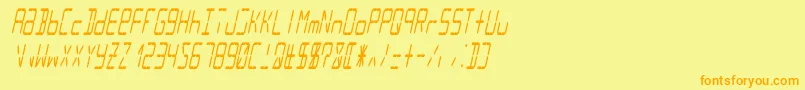 fuente Lcd14italiccondensed – Fuentes Naranjas Sobre Fondo Amarillo