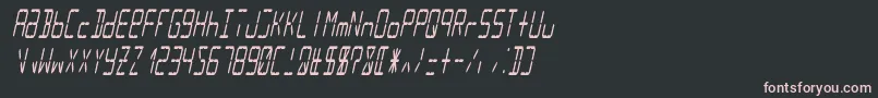Lcd14italiccondensed Font – Pink Fonts on Black Background