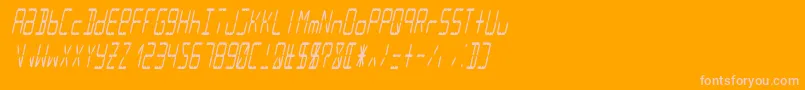 Więcej informacji o czcionce Lcd14italiccondensed Czcionka Lcd14italiccondensed – różowe czcionki na pomarańczowym tle
