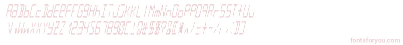 Weitere Informationen zur Lcd14italiccondensed-Schriftart Lcd14italiccondensed-Schriftart – Rosa Schriften auf weißem Hintergrund