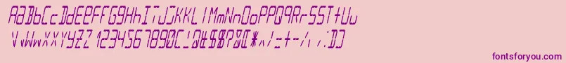 Lcd14italiccondensed Font – Purple Fonts on Pink Background