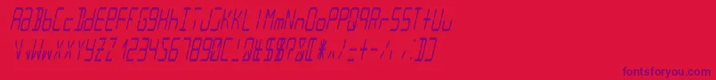 Lcd14italiccondensed Font – Purple Fonts on Red Background