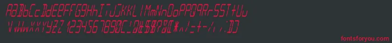 Lcd14italiccondensed-Schriftart – Rote Schriften auf schwarzem Hintergrund