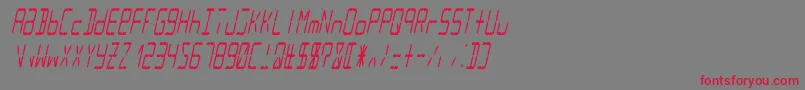 Lcd14italiccondensed Font – Red Fonts on Gray Background