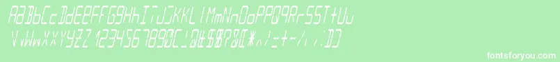 Lcd14italiccondensed Font – White Fonts on Green Background