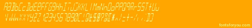 Lcd14italiccondensed Font – Yellow Fonts on Orange Background