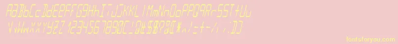 Police Lcd14italiccondensed – polices jaunes sur fond rose