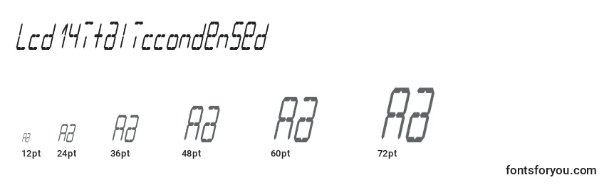 Tamanhos de fonte Lcd14italiccondensed