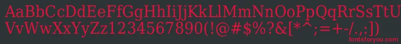Czcionka Dejavu Serif Condensed – czerwone czcionki na czarnym tle