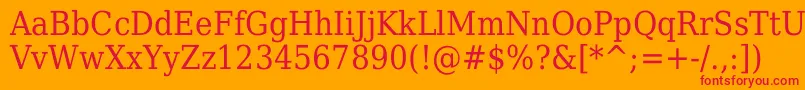 Шрифт Dejavu Serif Condensed – красные шрифты на оранжевом фоне