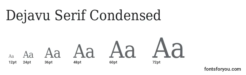 Dejavu Serif Condensed-fontin koot