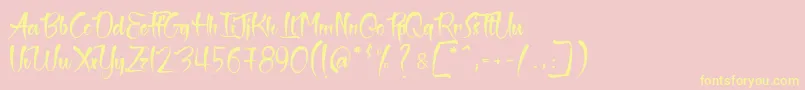 Fonte TheBlackPearl – fontes amarelas em um fundo rosa
