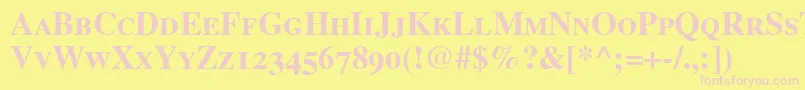 TimesBoldSmallCapsOldStyleFigures Font – Pink Fonts on Yellow Background