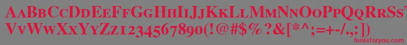 TimesBoldSmallCapsOldStyleFigures Font – Red Fonts on Gray Background
