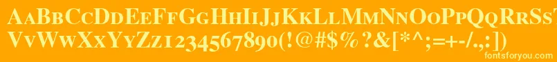 TimesBoldSmallCapsOldStyleFigures Font – Yellow Fonts on Orange Background