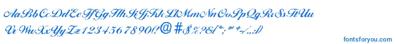 フォントBallantinesantiqueXboldRegular – 白い背景に青い文字
