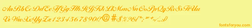 BallantinesantiqueXboldRegular Font – Orange Fonts on Yellow Background
