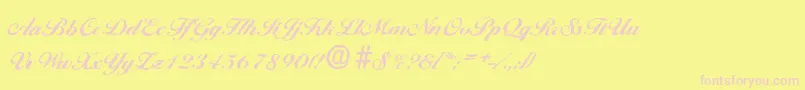 BallantinesantiqueXboldRegular-Schriftart – Rosa Schriften auf gelbem Hintergrund