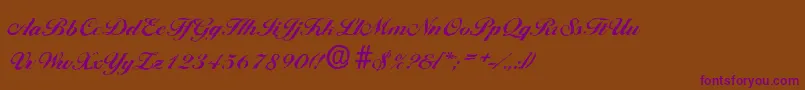 BallantinesantiqueXboldRegular Font – Purple Fonts on Brown Background