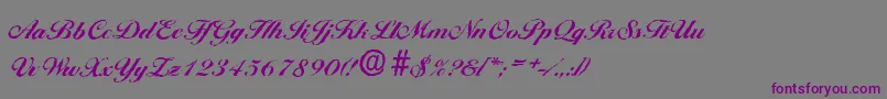 BallantinesantiqueXboldRegular Font – Purple Fonts on Gray Background