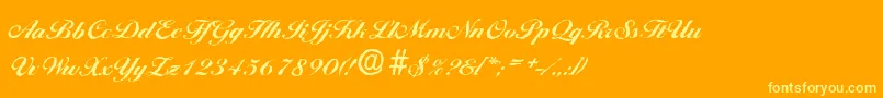 フォントBallantinesantiqueXboldRegular – オレンジの背景に黄色の文字